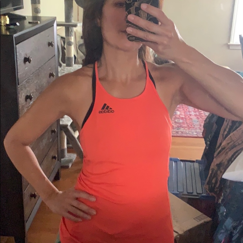 Adidas halter cut coral tank